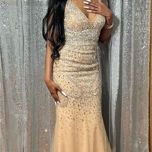 Elegant Cream Evening Gown